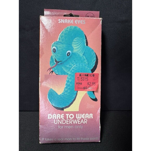 90s Vtg Dare To Wear Snake Thong Men's Novelty Underwear Green Gag Gift Bach - Picture 1 of 6